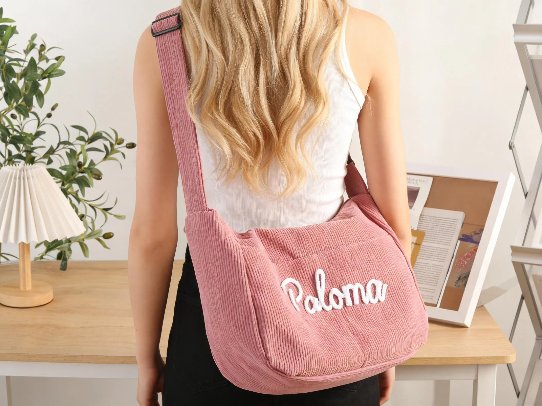 Personalized Retro Corduroy Bag
