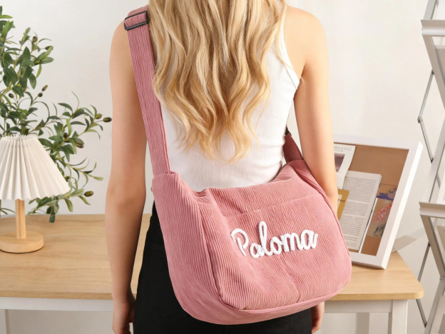 Personalized Retro Corduroy Bag