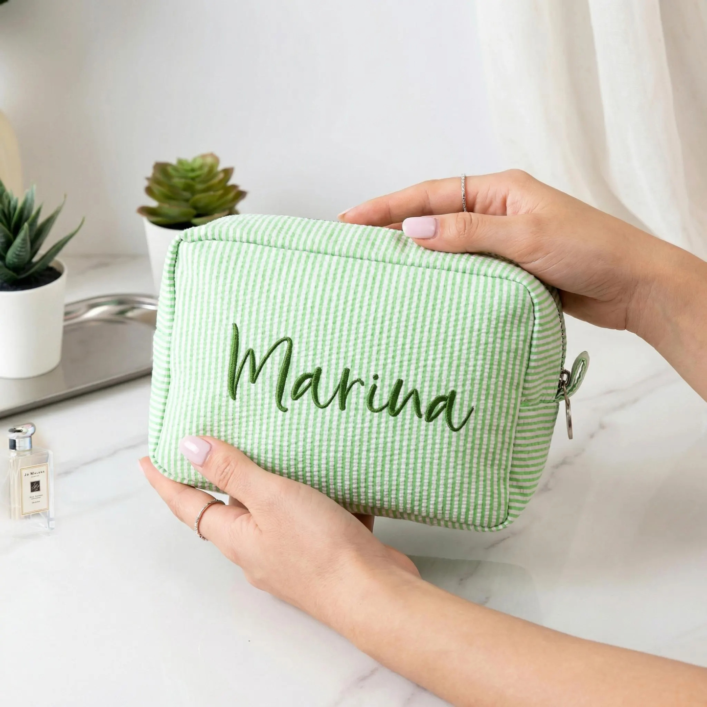 Personalized Embroidered Makeup Bag with Name