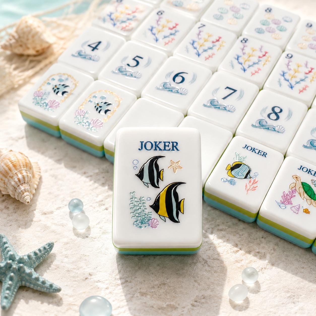 Ocean Breeze Mahjong Tiles