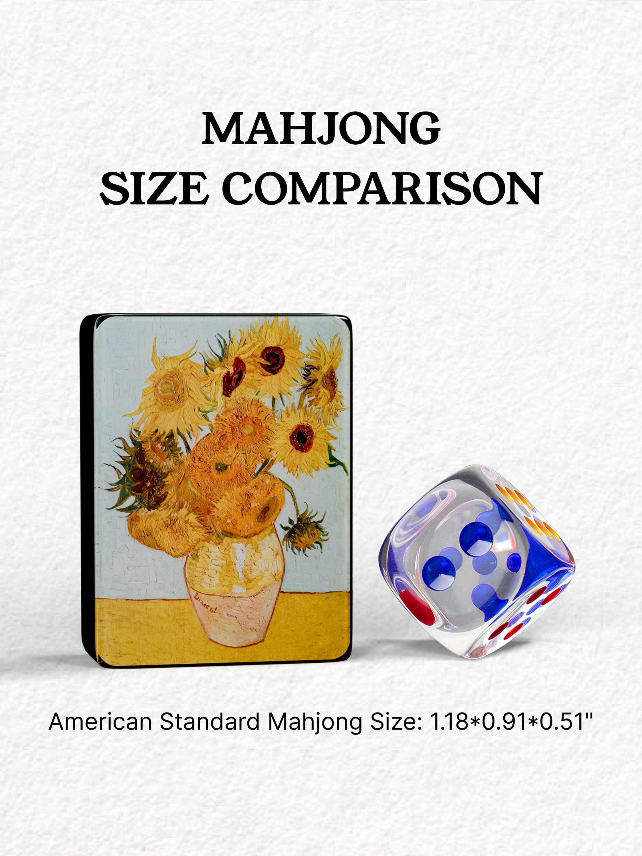 Custom Sunflowers Handcrafted Resin Mahjong Tiles