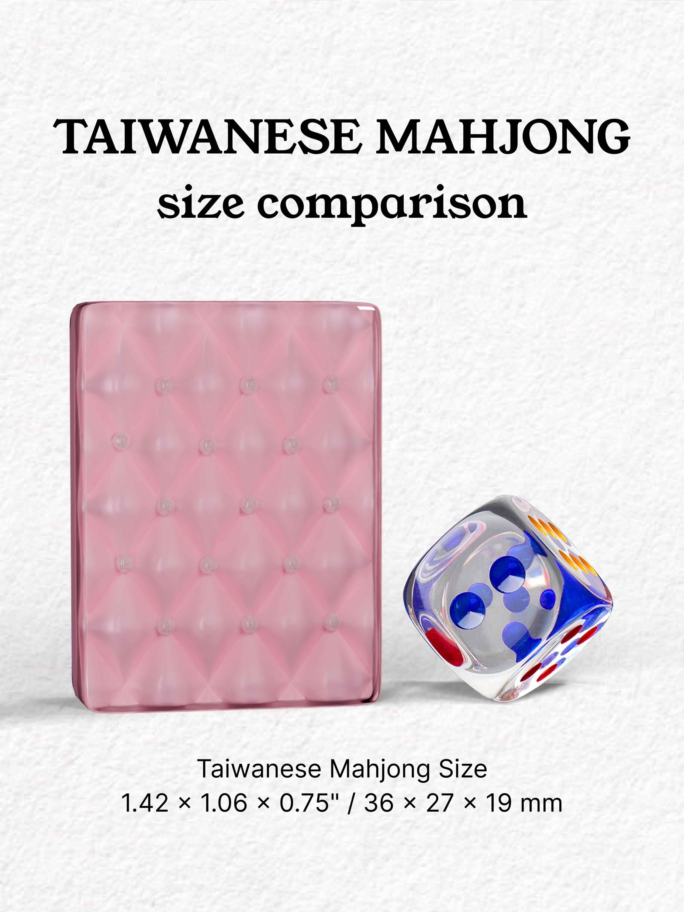 Pink Pearl Quilted Argyle Handcrafted Resin Mahjong Tiles