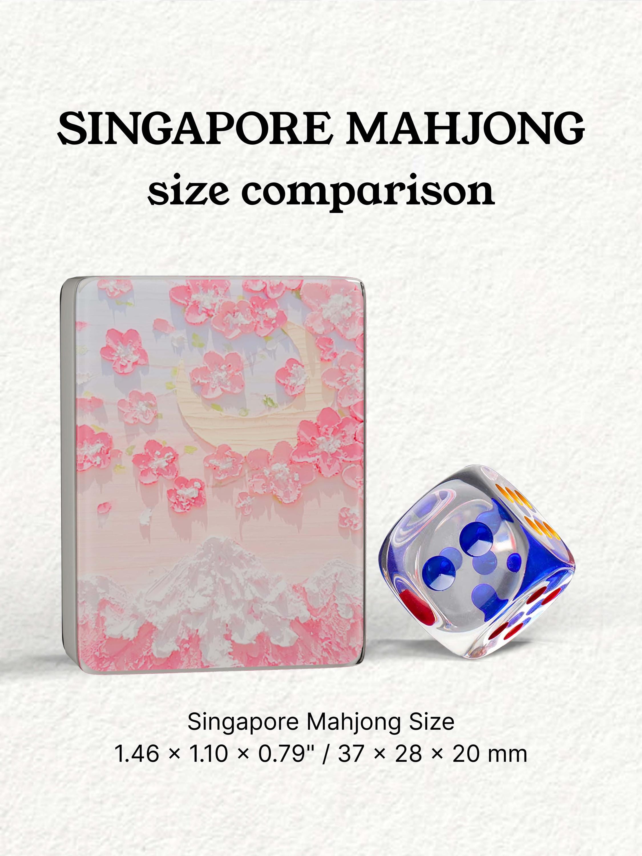 Blush Sakura Handcrafted Resin Singapore Mahjong Tiles