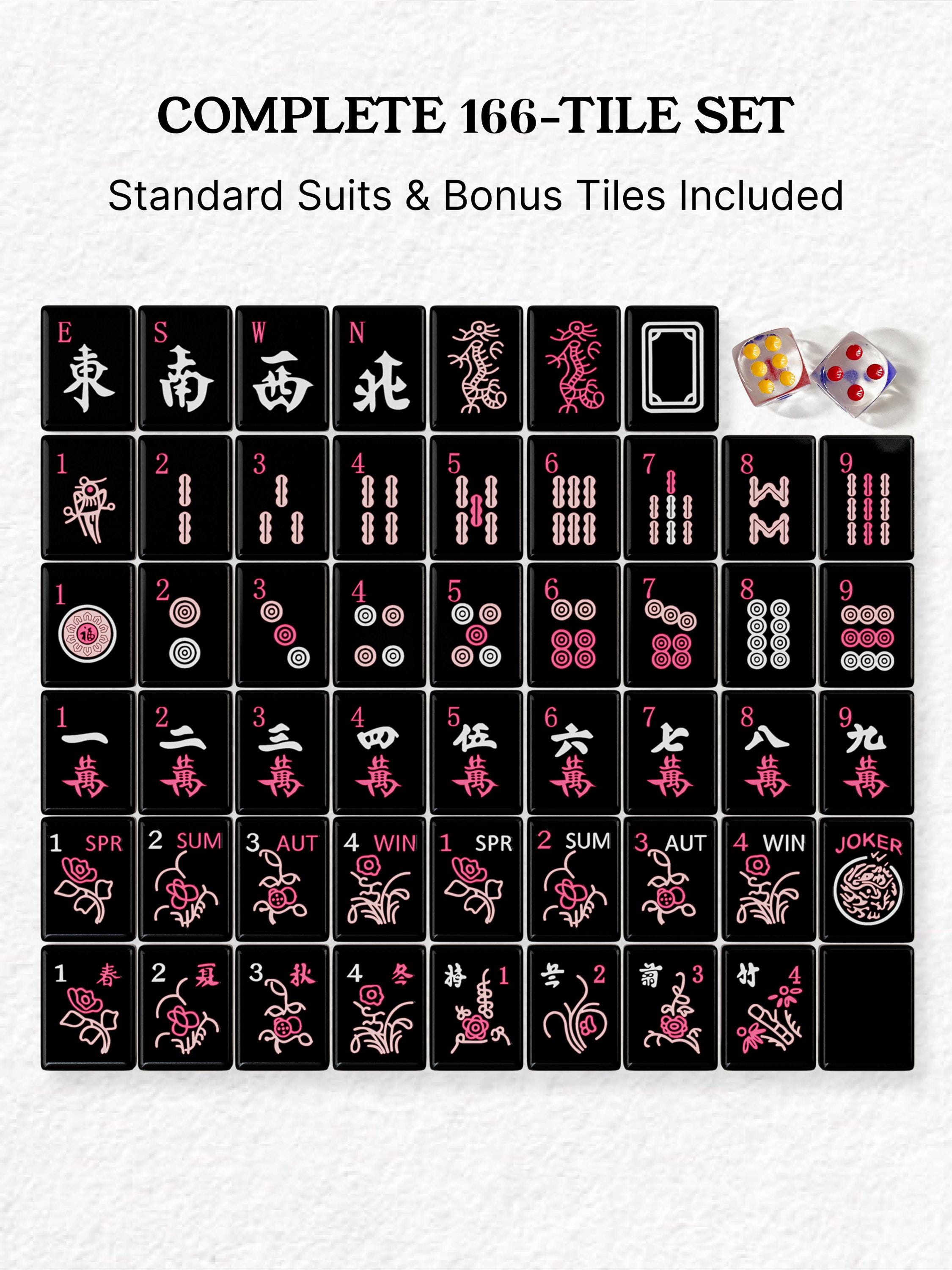 Midnight Pearl Quilted Handcrafted Resin Mahjong Tiles
