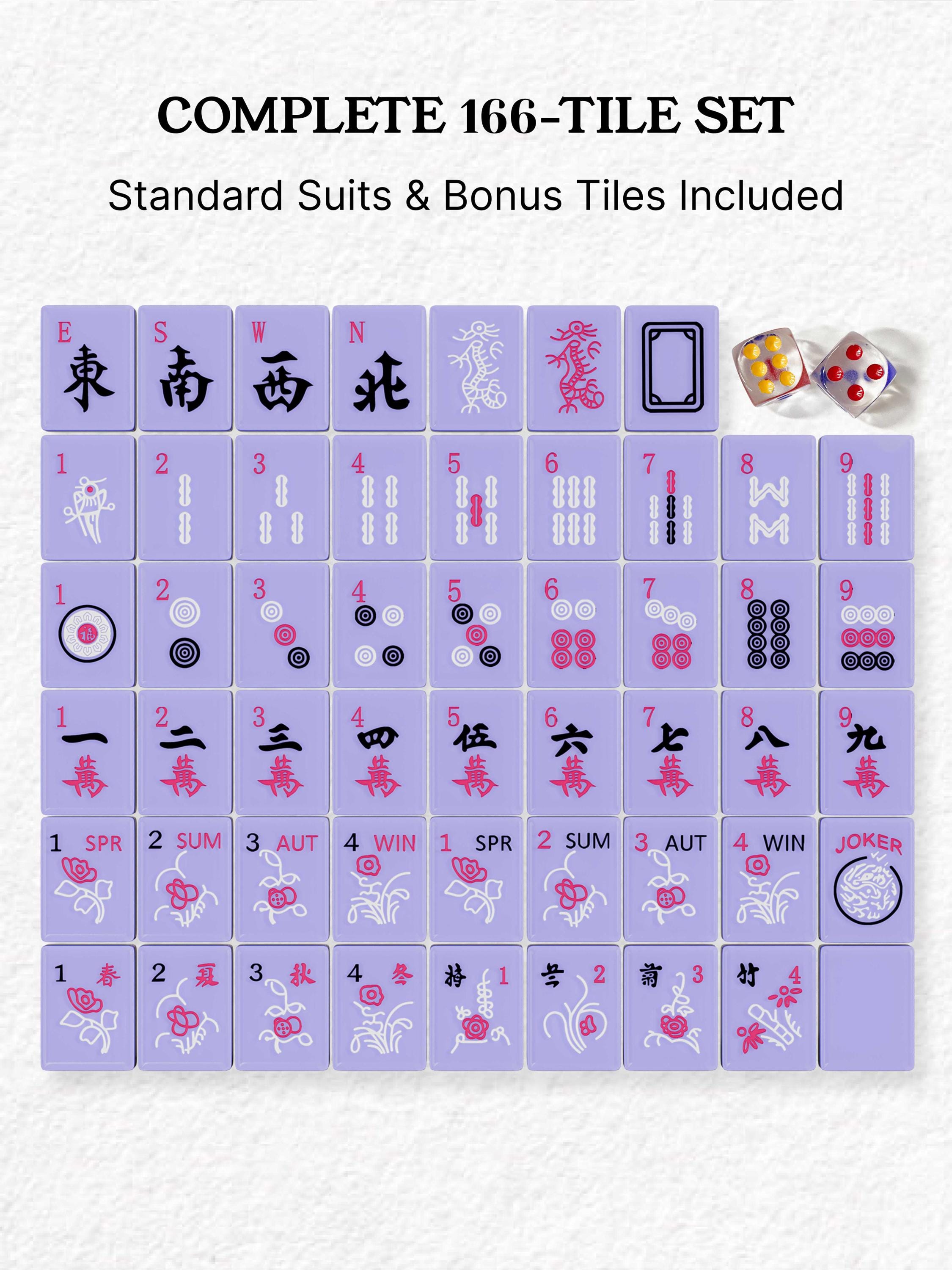 Lavender Pearl Quilted Handcrafted Resin Mahjong Tiles