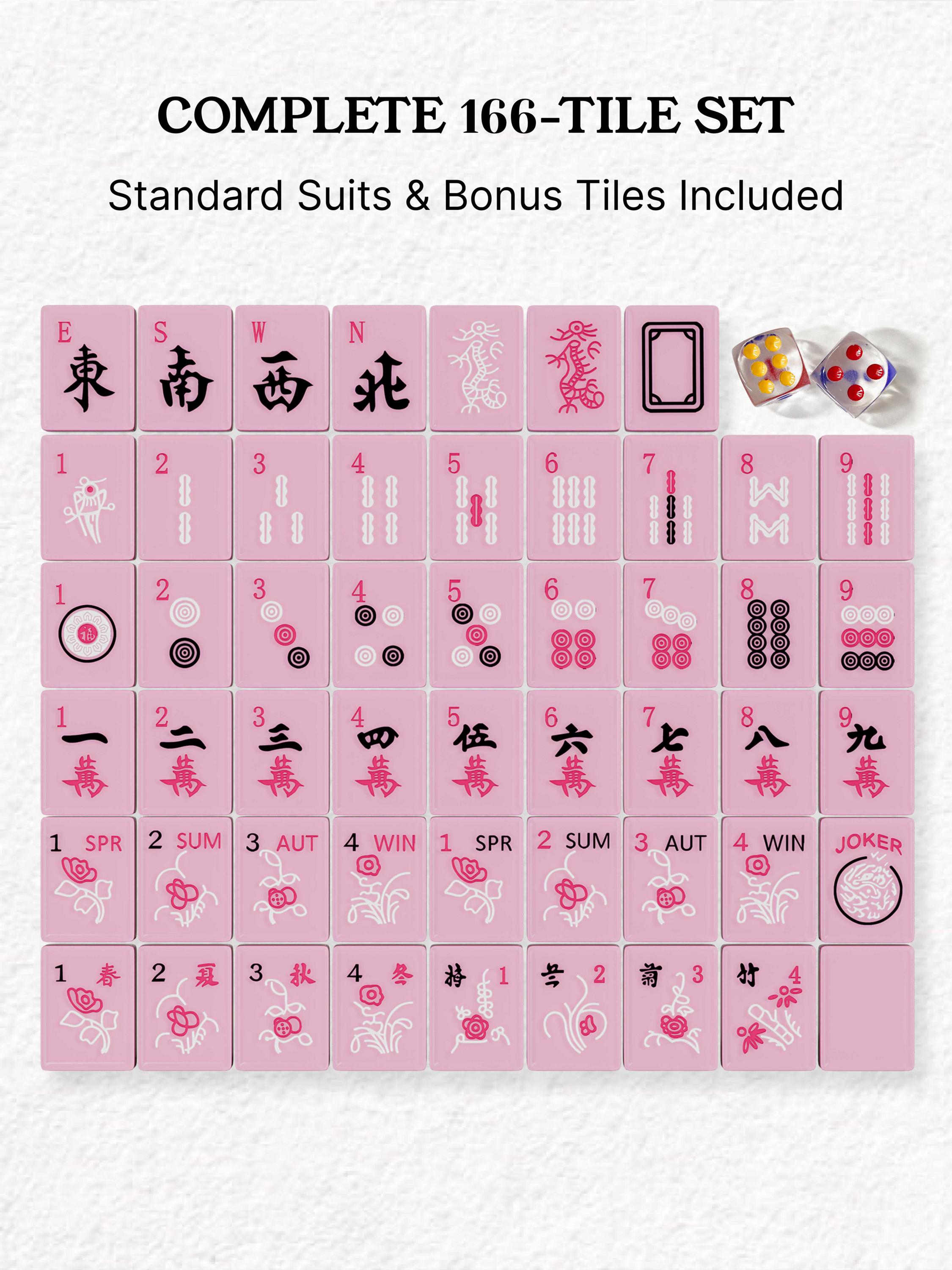 Blush Pearl Quilted Handcrafted Resin Mahjong Tiles