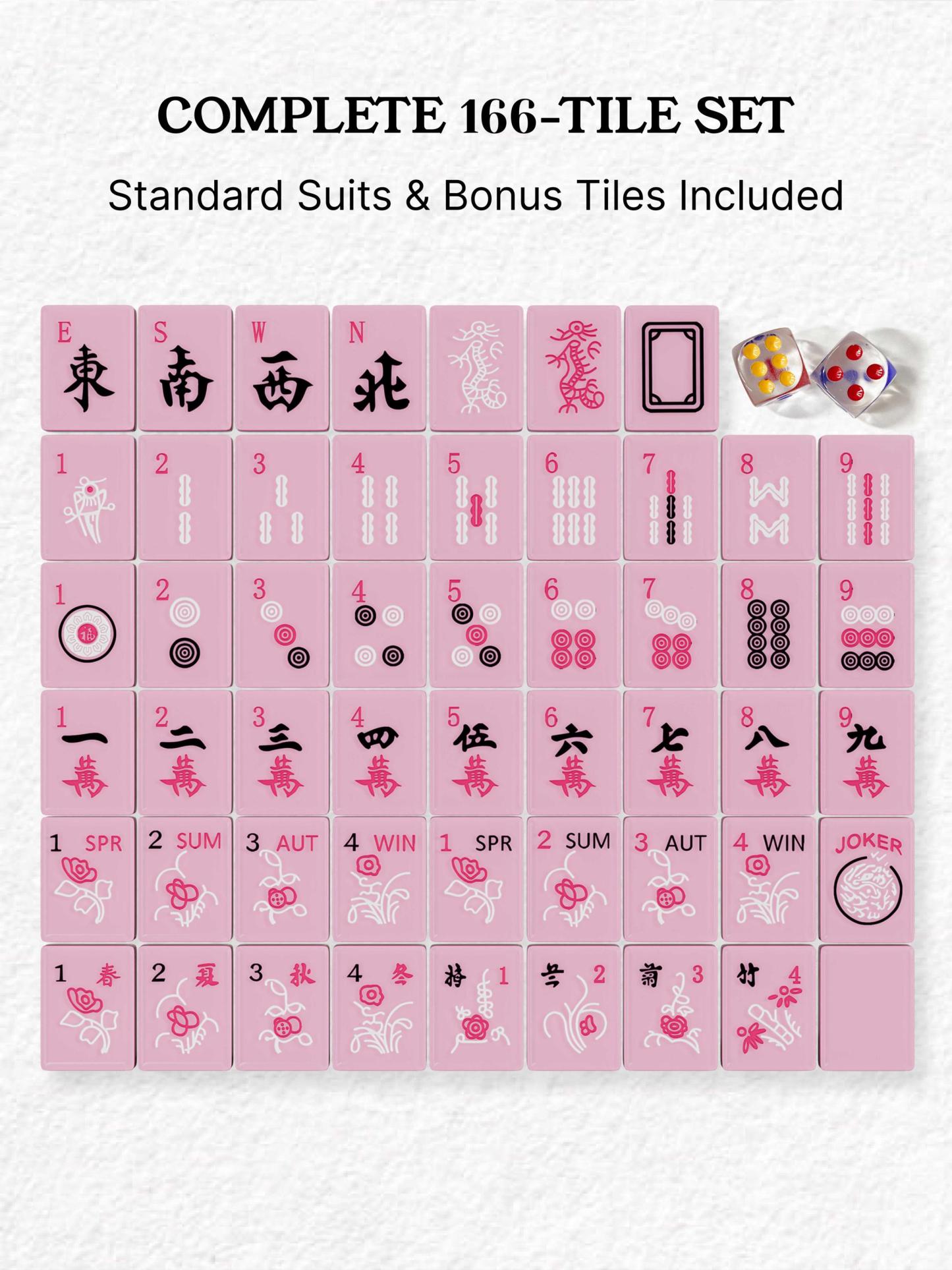 Blush Pearl Quilted Handcrafted Resin Mahjong Tiles