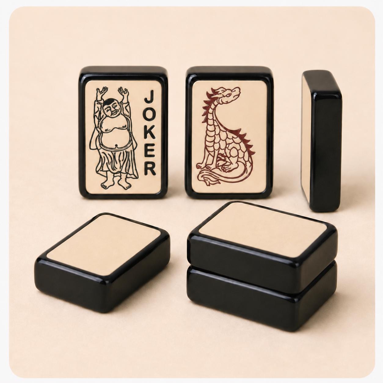 Ebony & Ivory American Mahjong Tiles
