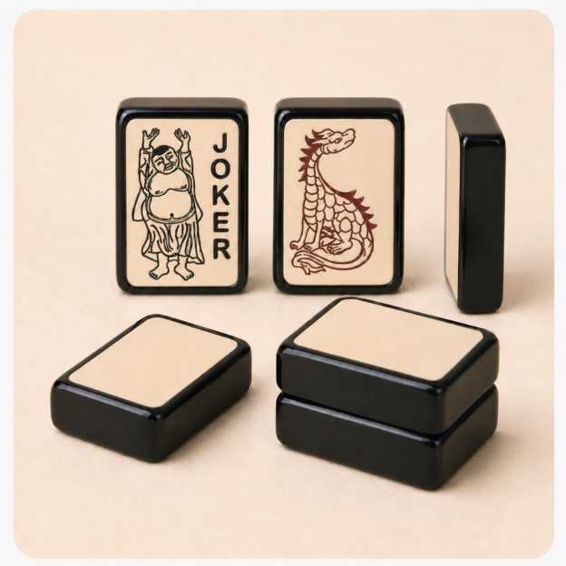 Ebony & Ivory American Mahjong Tiles