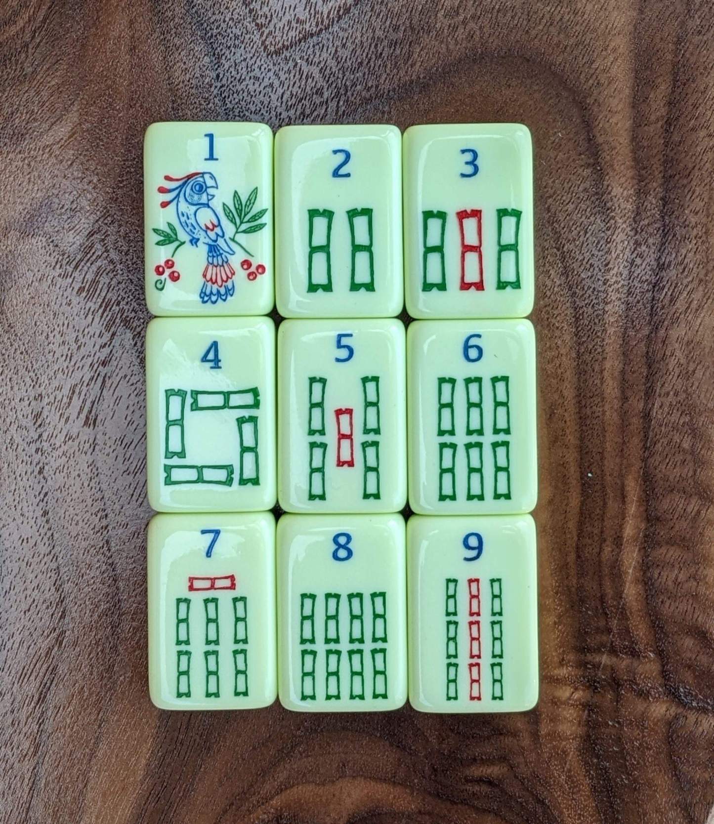 Celadon Garden Mahjong Tiles