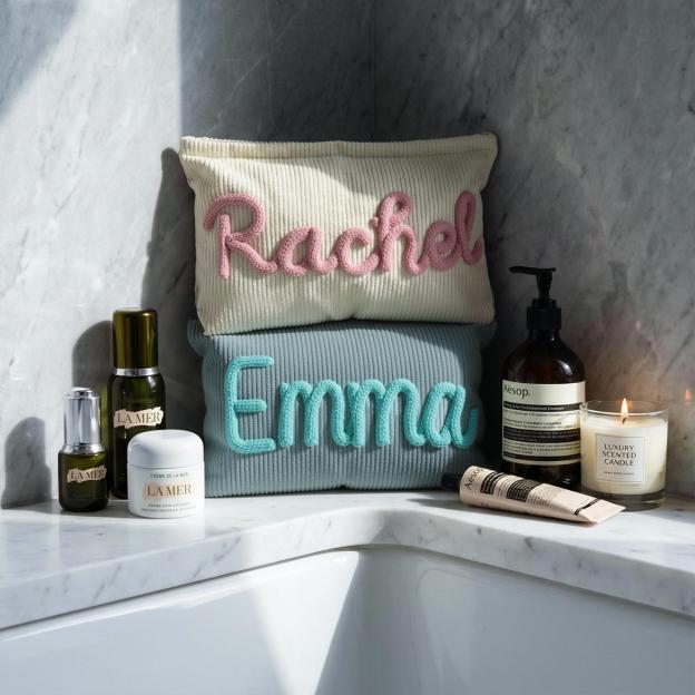 Personalized Bridesmaid Gift👝Custom Chenille Letter Makeup Bag