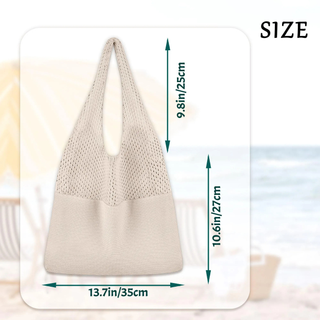 Custom Embroidered Knit Beach Tote Bag