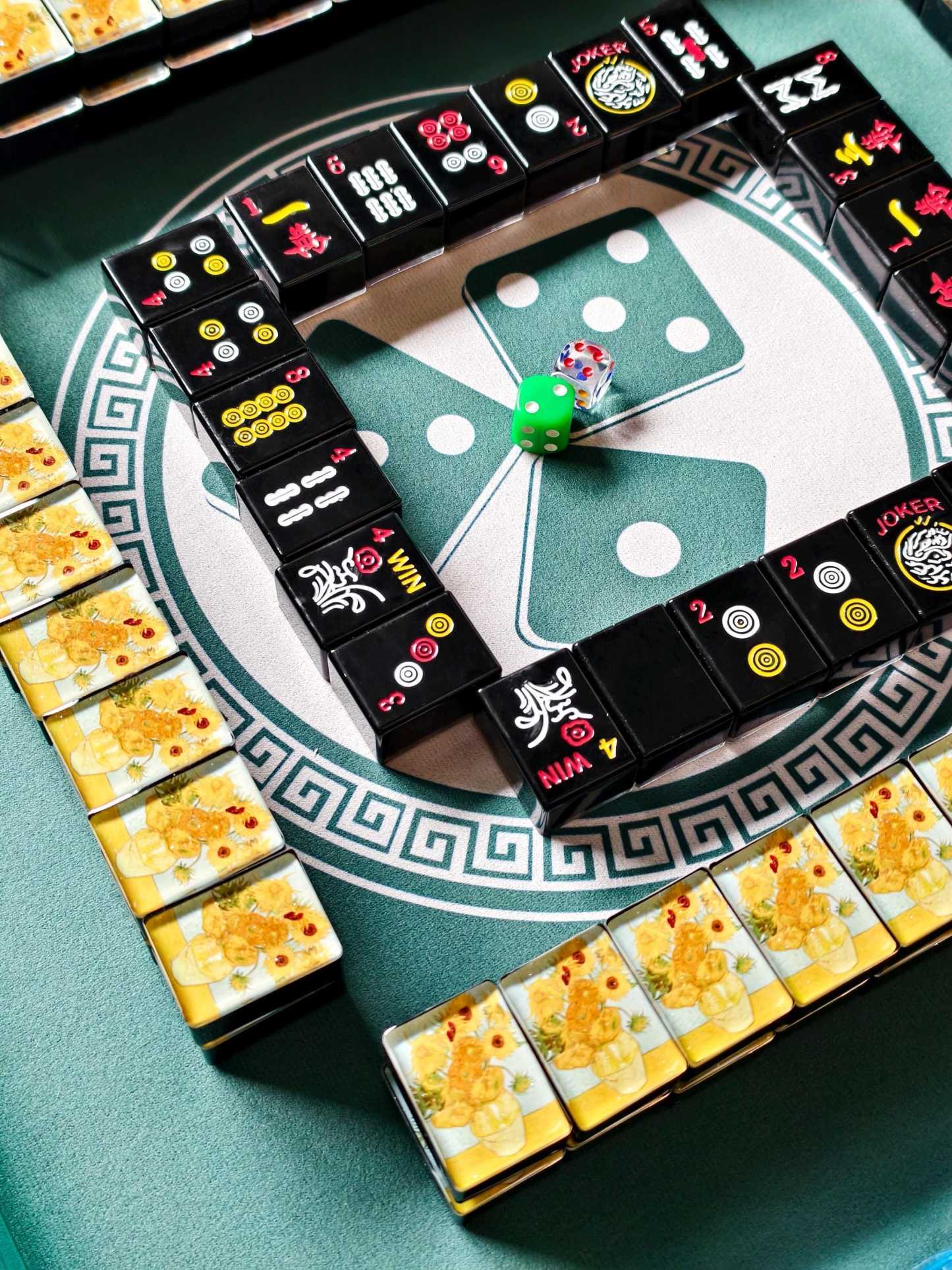 Custom Sunflowers Handcrafted Resin Mahjong Tiles