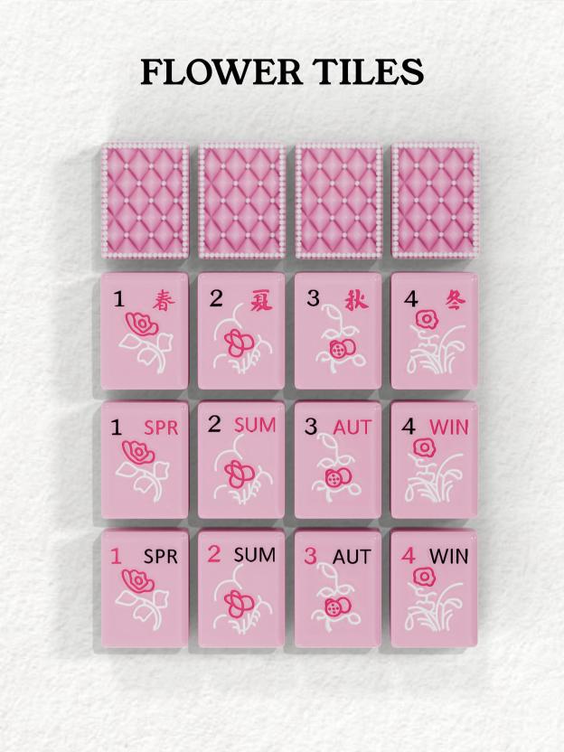 Blush Pearl Quilted Handcrafted Resin Mahjong Tiles