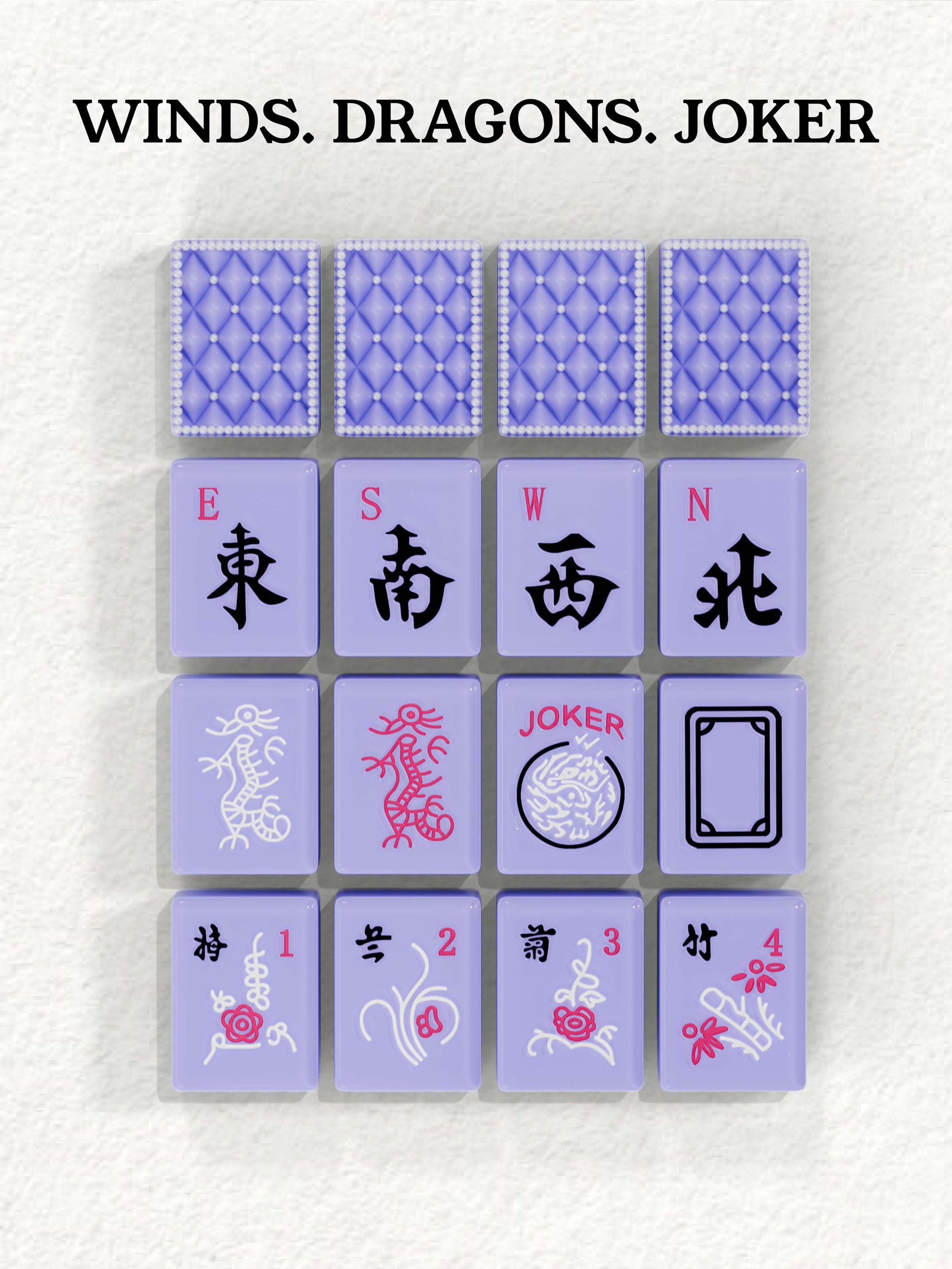 Lavender Pearl Quilted Handcrafted Resin Mahjong Tiles