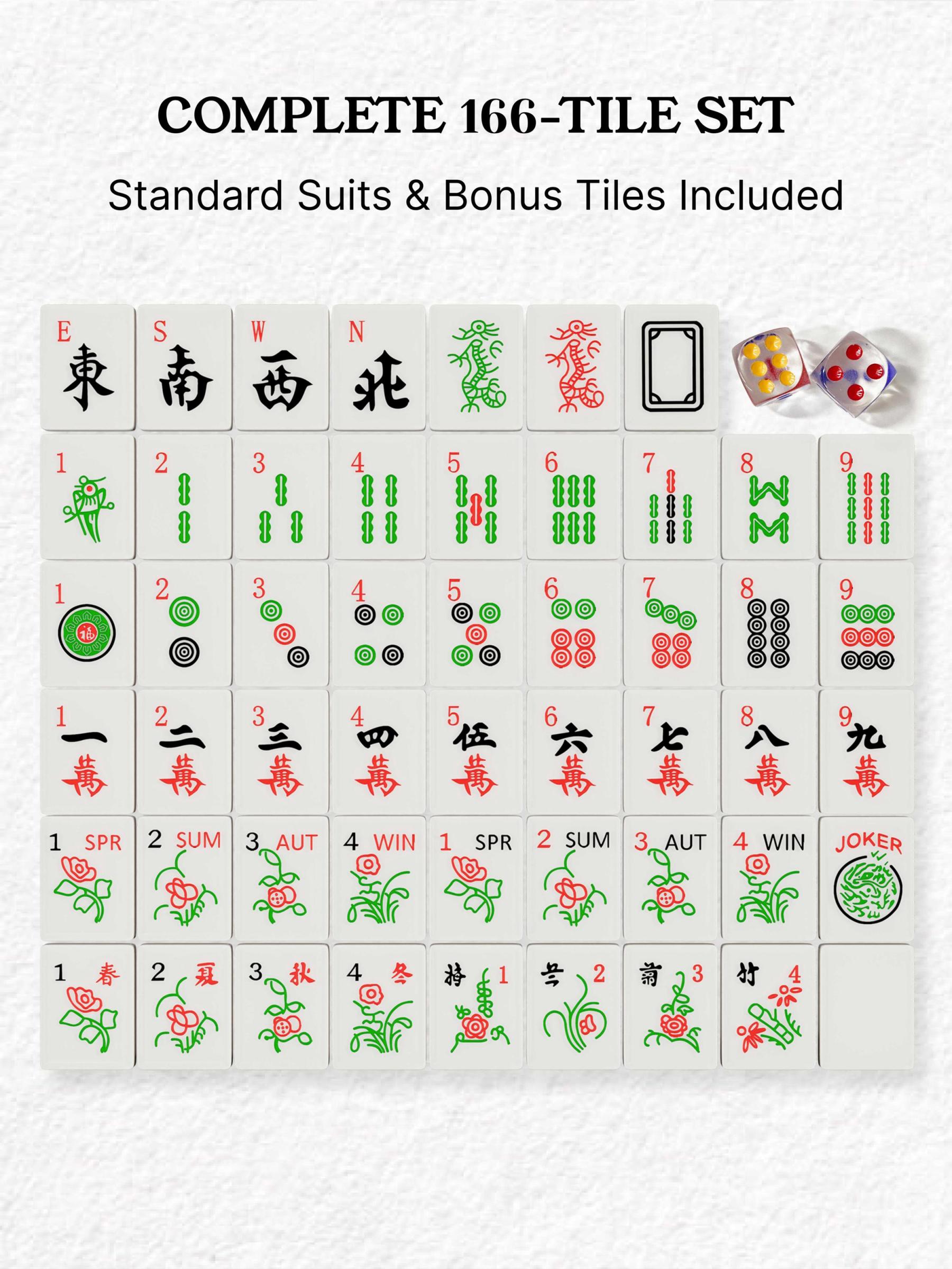 Houndstooth Handcrafted Resin Mahjong Tiles