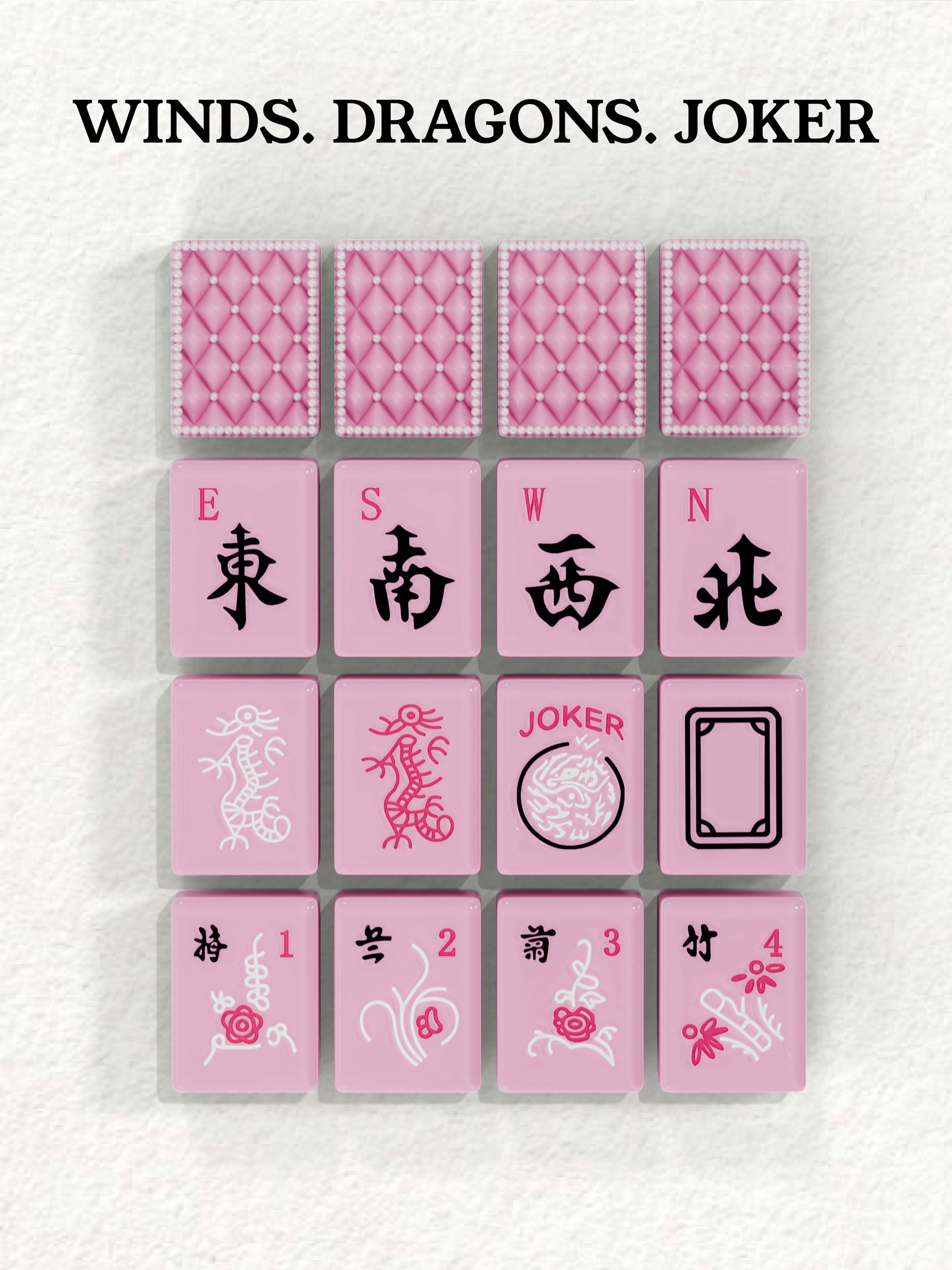 Blush Pearl Quilted Handcrafted Resin Mahjong Tiles
