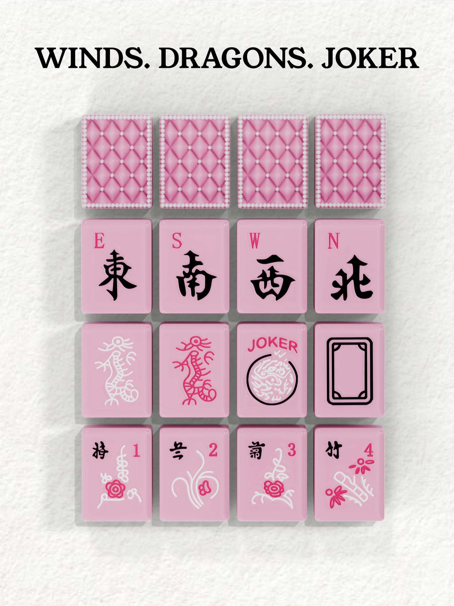 Blush Pearl Quilted Handcrafted Resin Mahjong Tiles