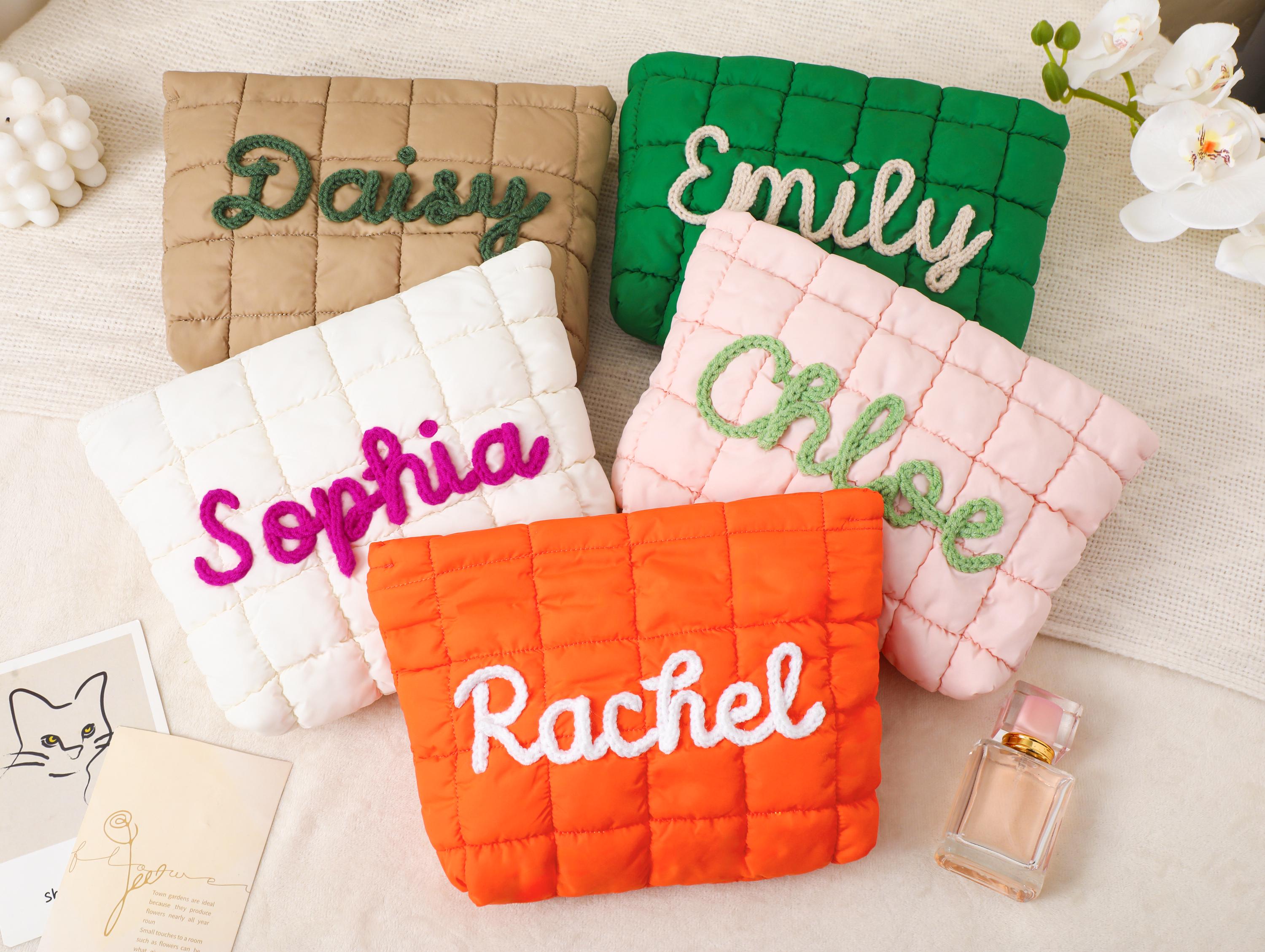 Personalized Quilted Nylon Makeup Bag
