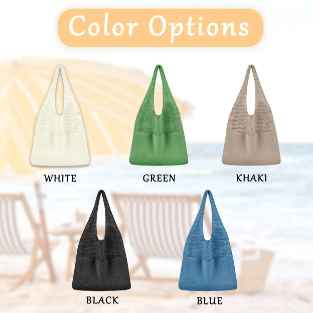 Custom Embroidered Knit Beach Tote Bag