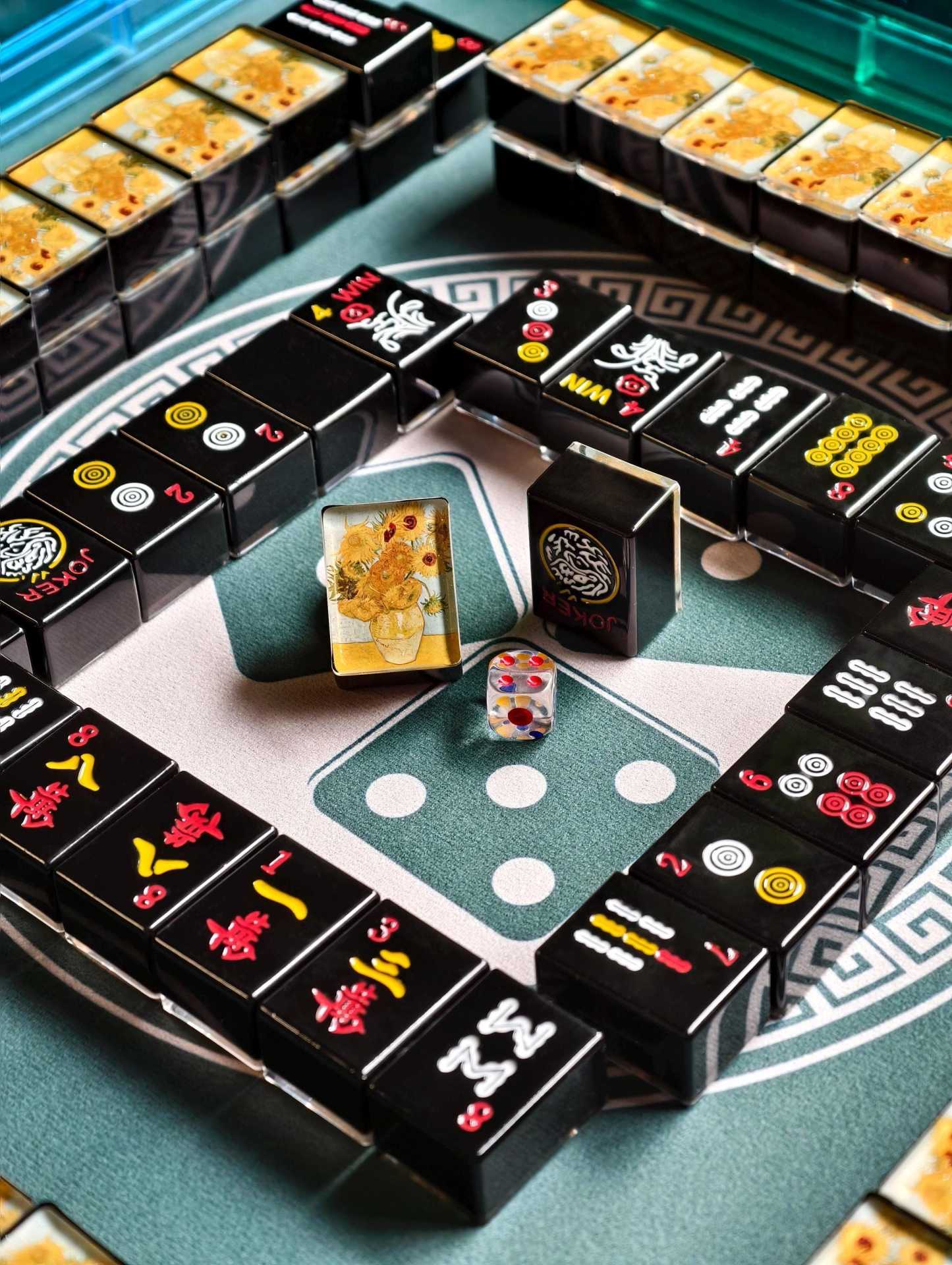 Custom Sunflowers Handcrafted Resin Mahjong Tiles