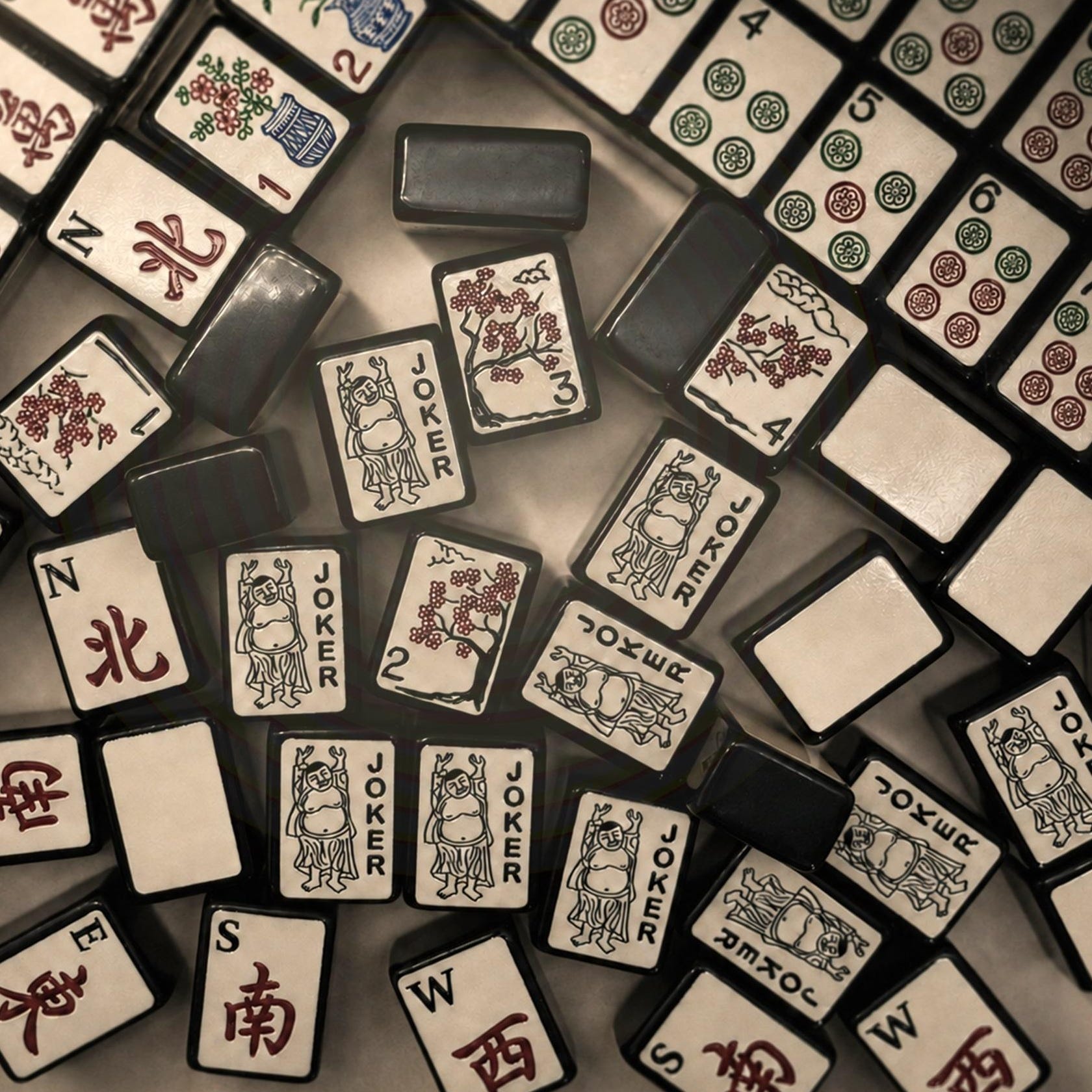 Ebony & Ivory American Mahjong Tiles