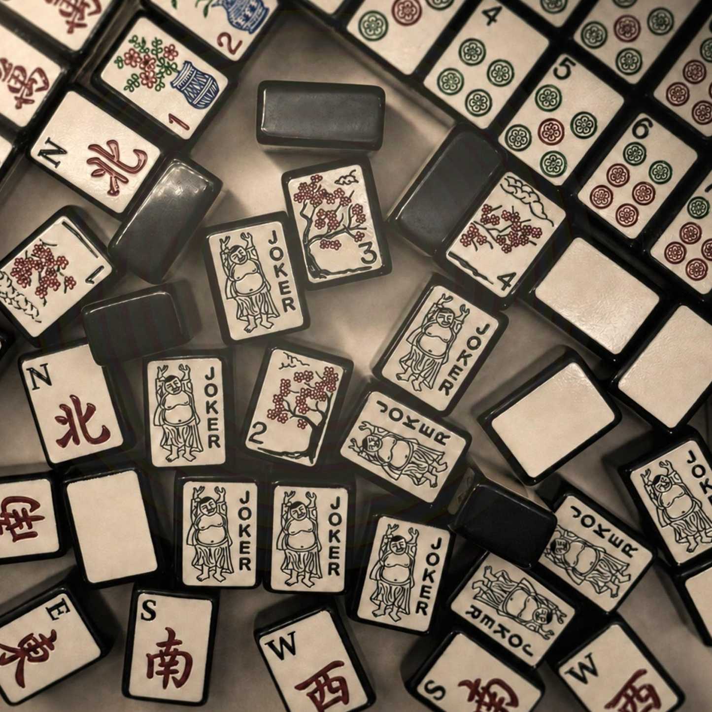 Ebony & Ivory American Mahjong Tiles