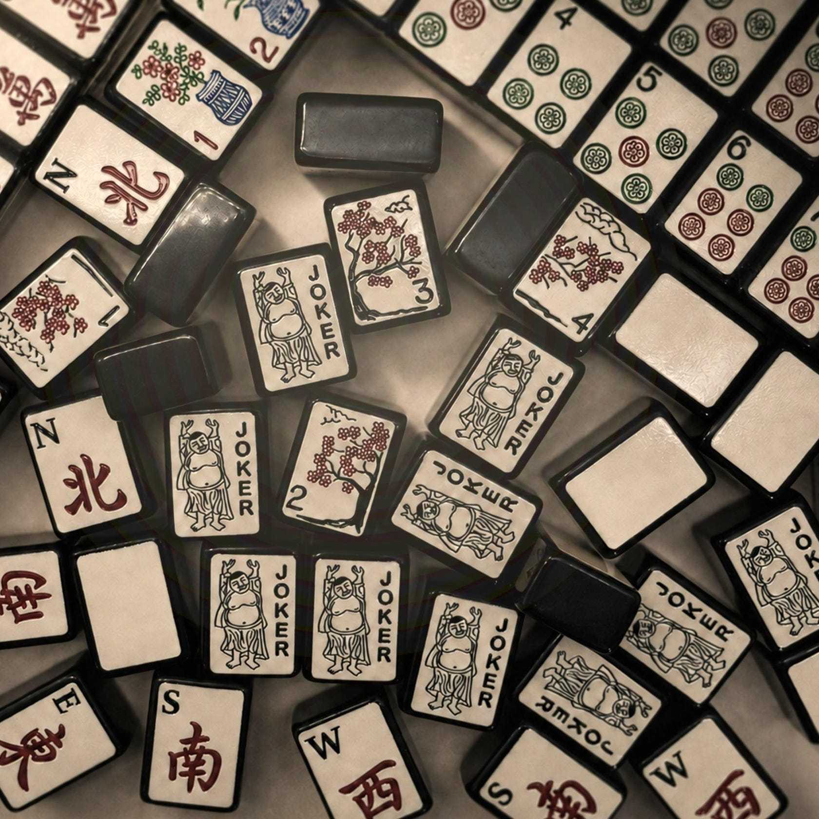 Ebony & Ivory American Mahjong Tiles