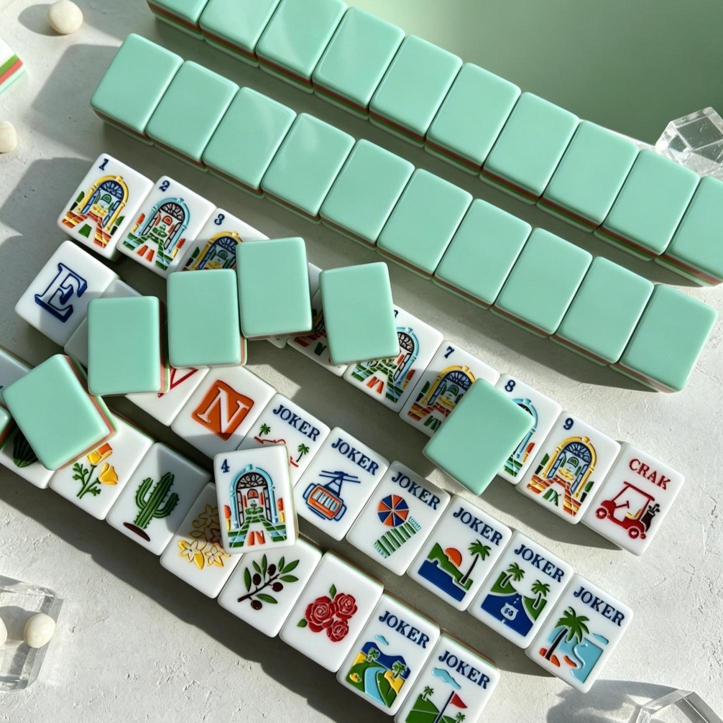 Palm Springs Seafoam Mahjong Tiles