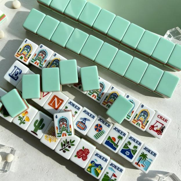 Palm Springs Seafoam Mahjong Tiles