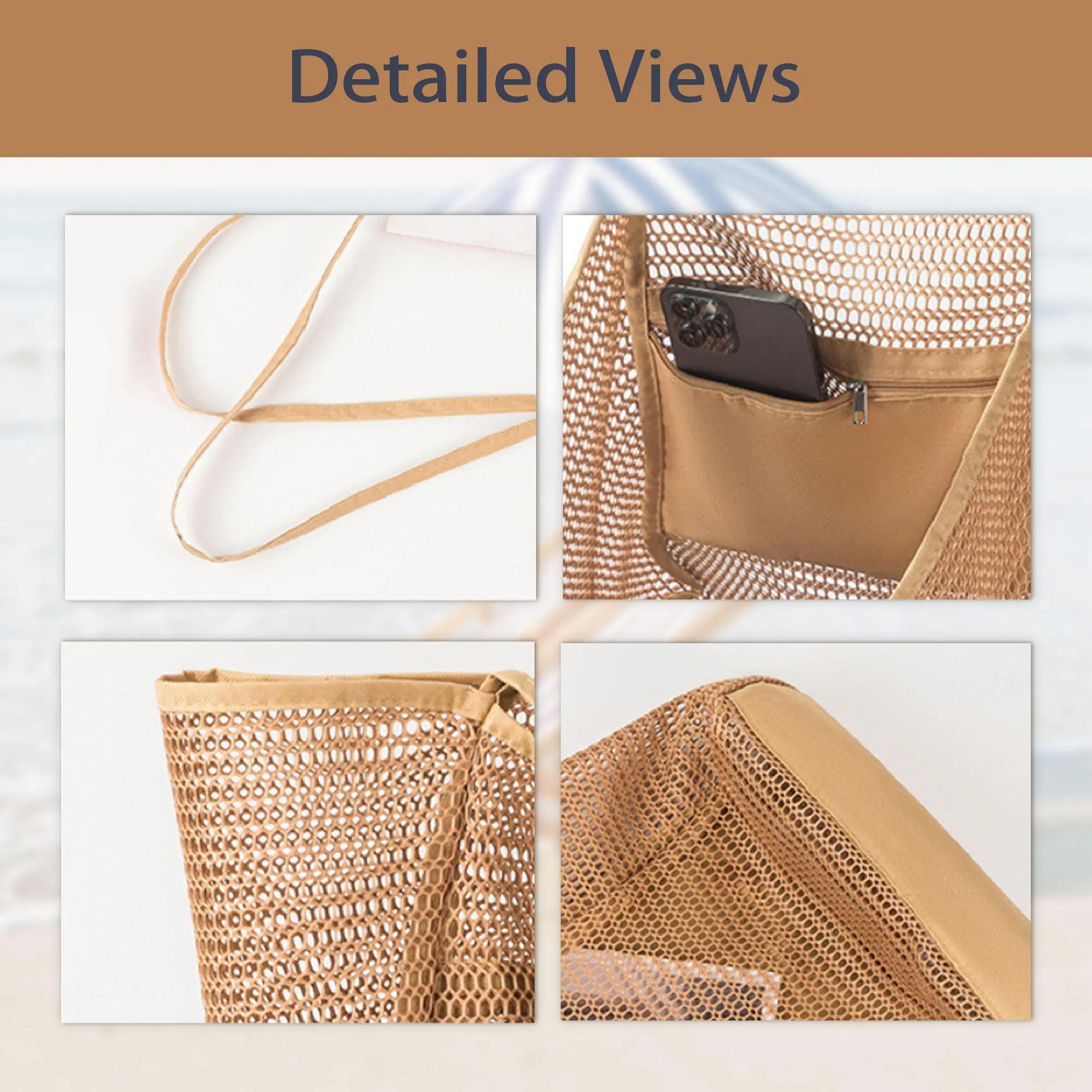 Custom Beach Bag Personalized Mesh Tote Bag