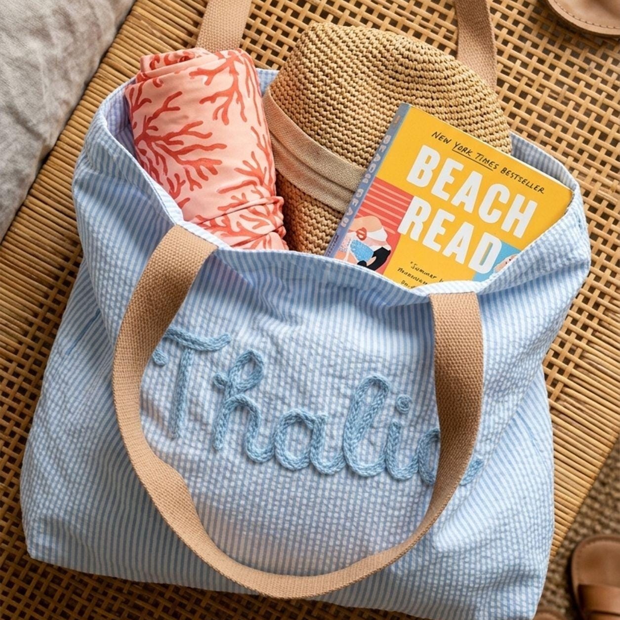 Personalized Beach Bag Custom Girls Trip Tote Bag