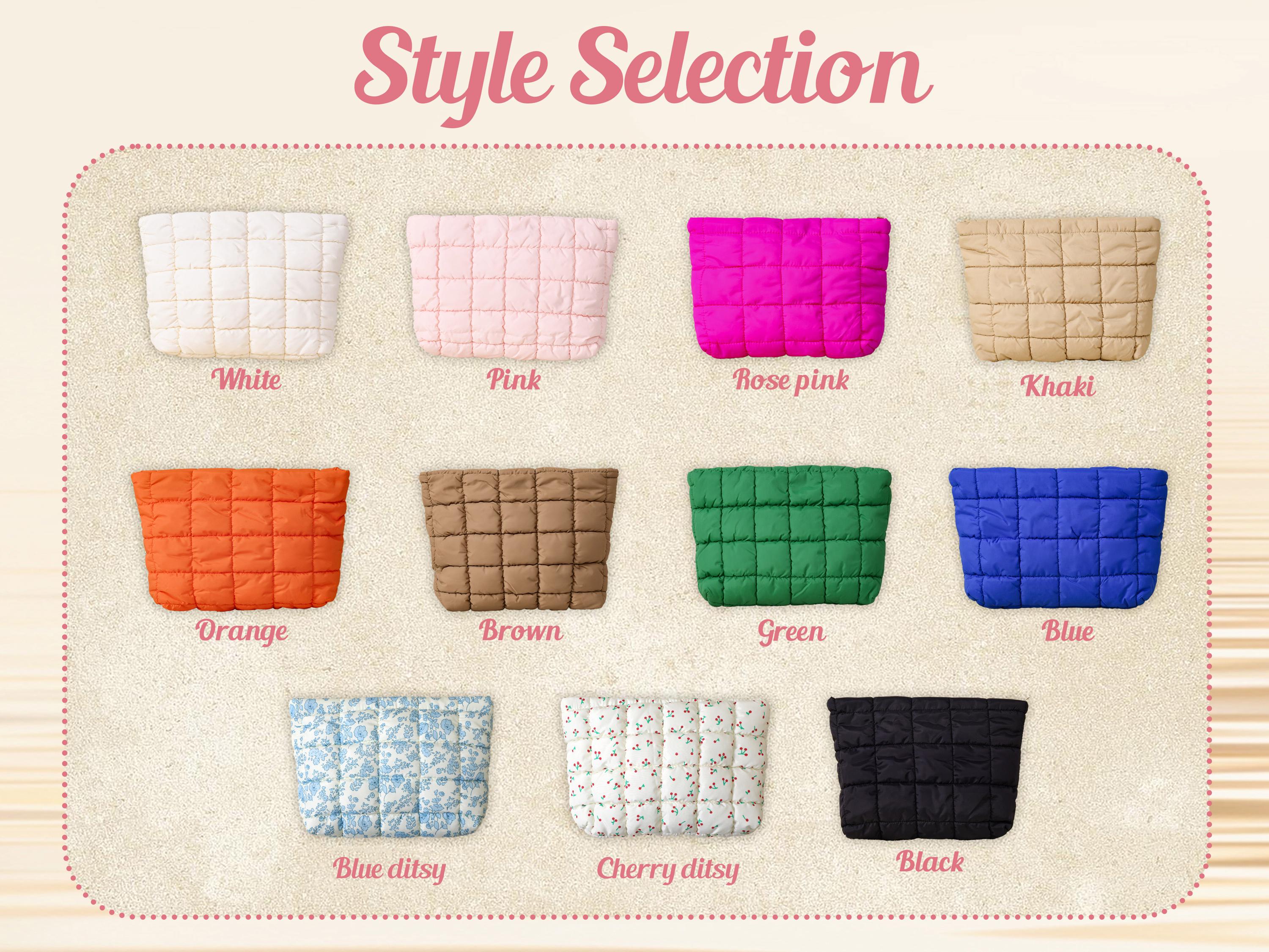 Personalized Quilted Nylon Makeup Bag