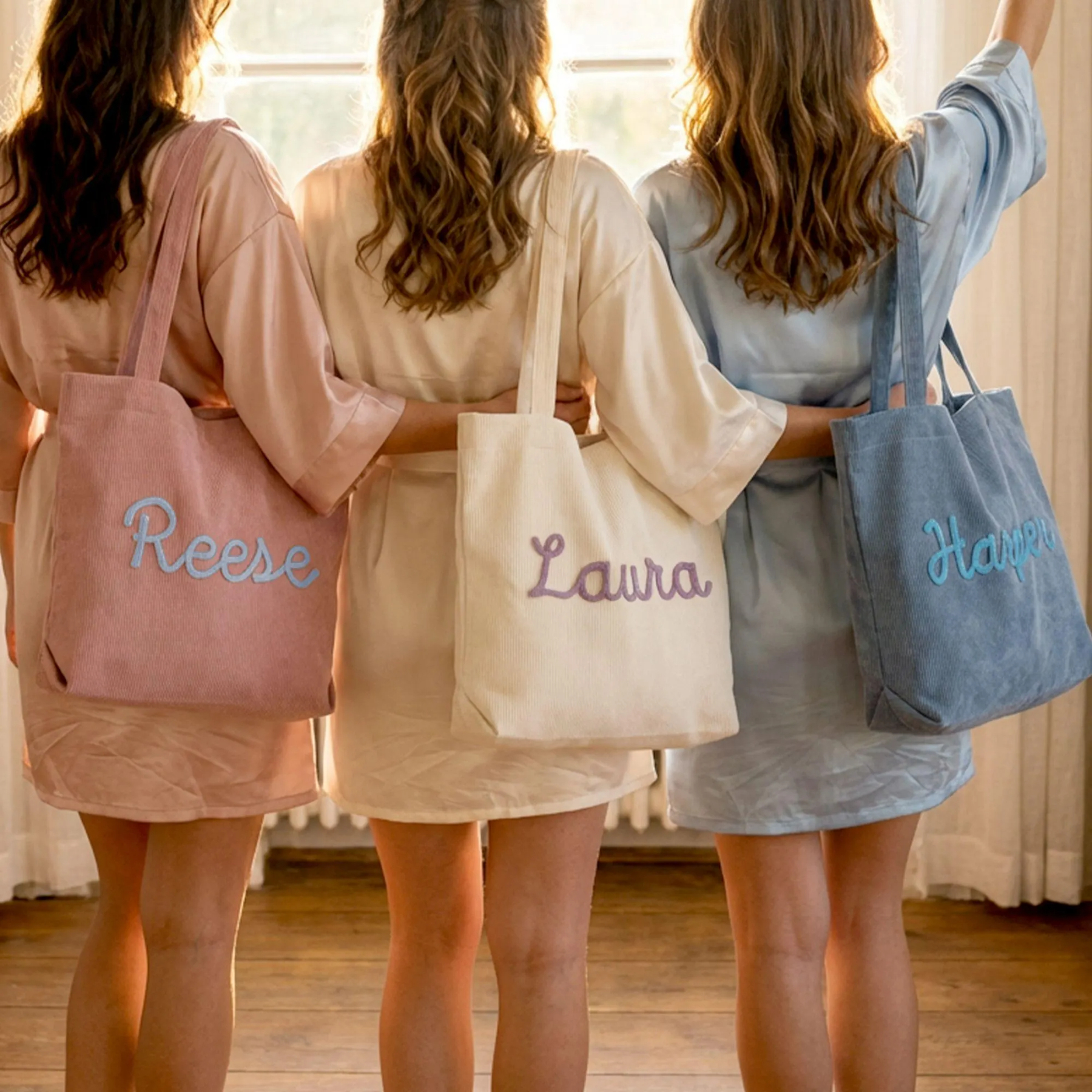 Custom Corduroy Tote Bag with Zipper