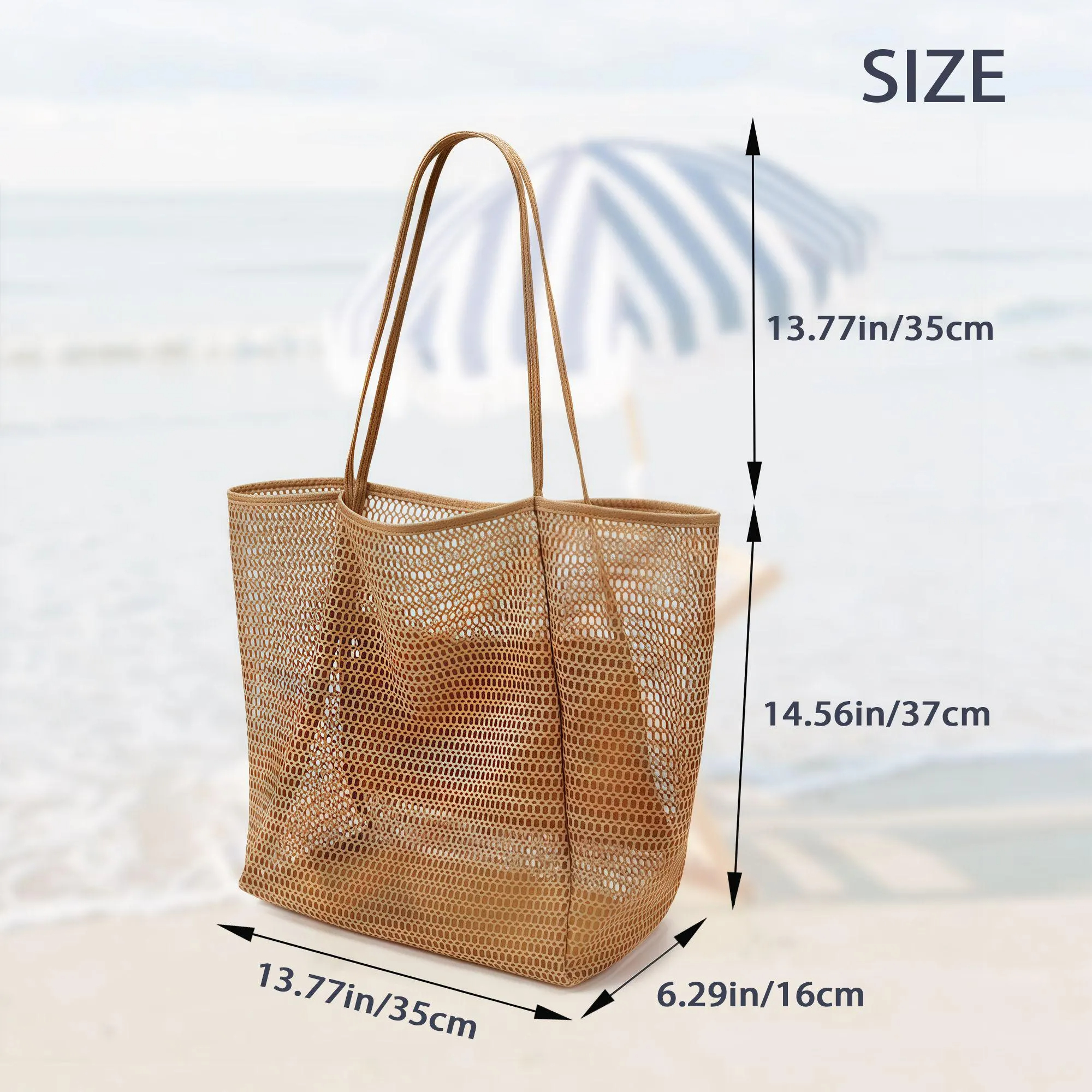 Custom Beach Bag Personalized Mesh Tote Bag