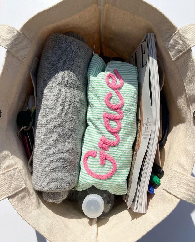 Preppy Cosmetic Bag👝Custom Seersucker Makeup Bag