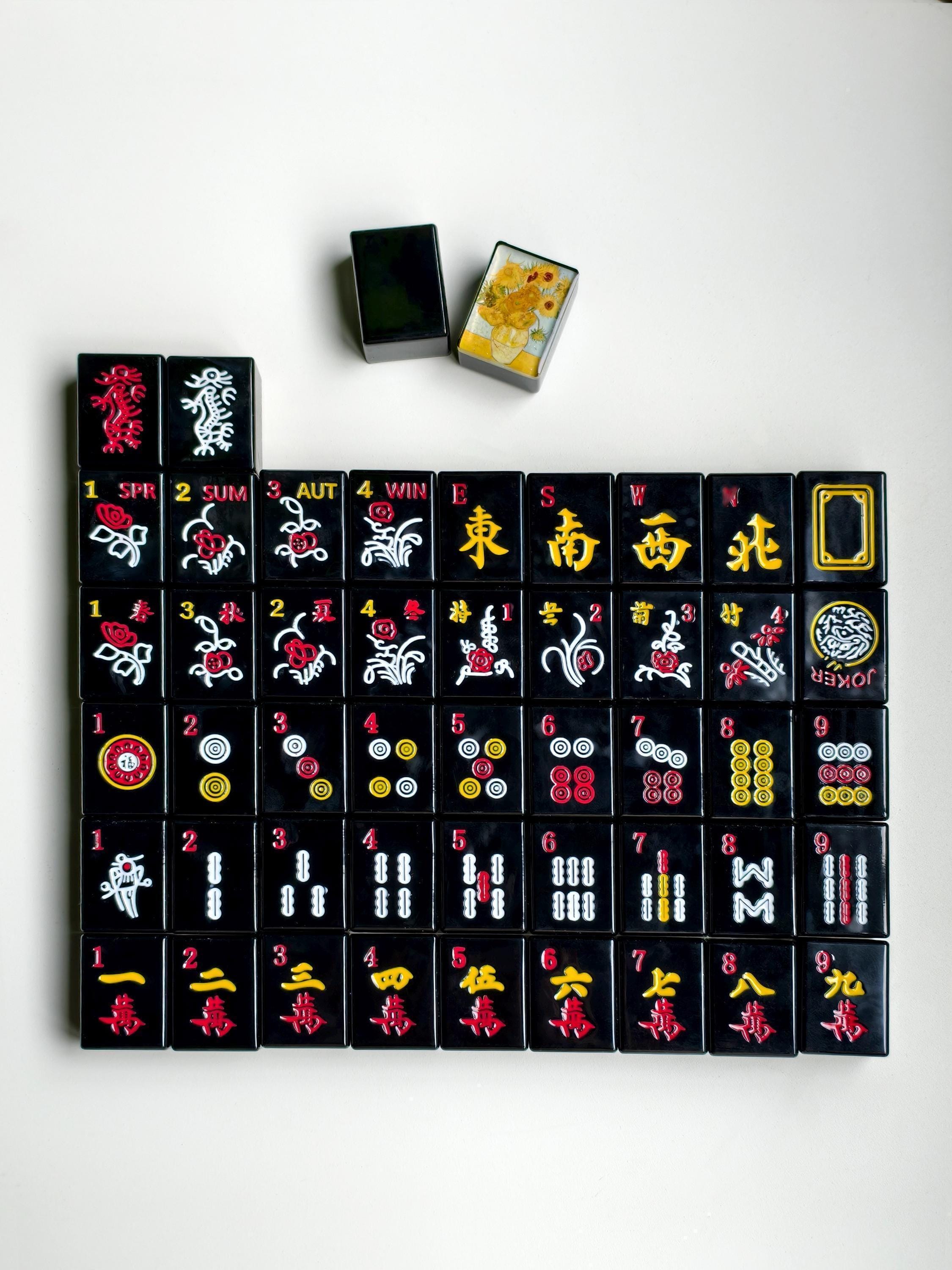 Custom Sunflowers Handcrafted Resin Mahjong Tiles