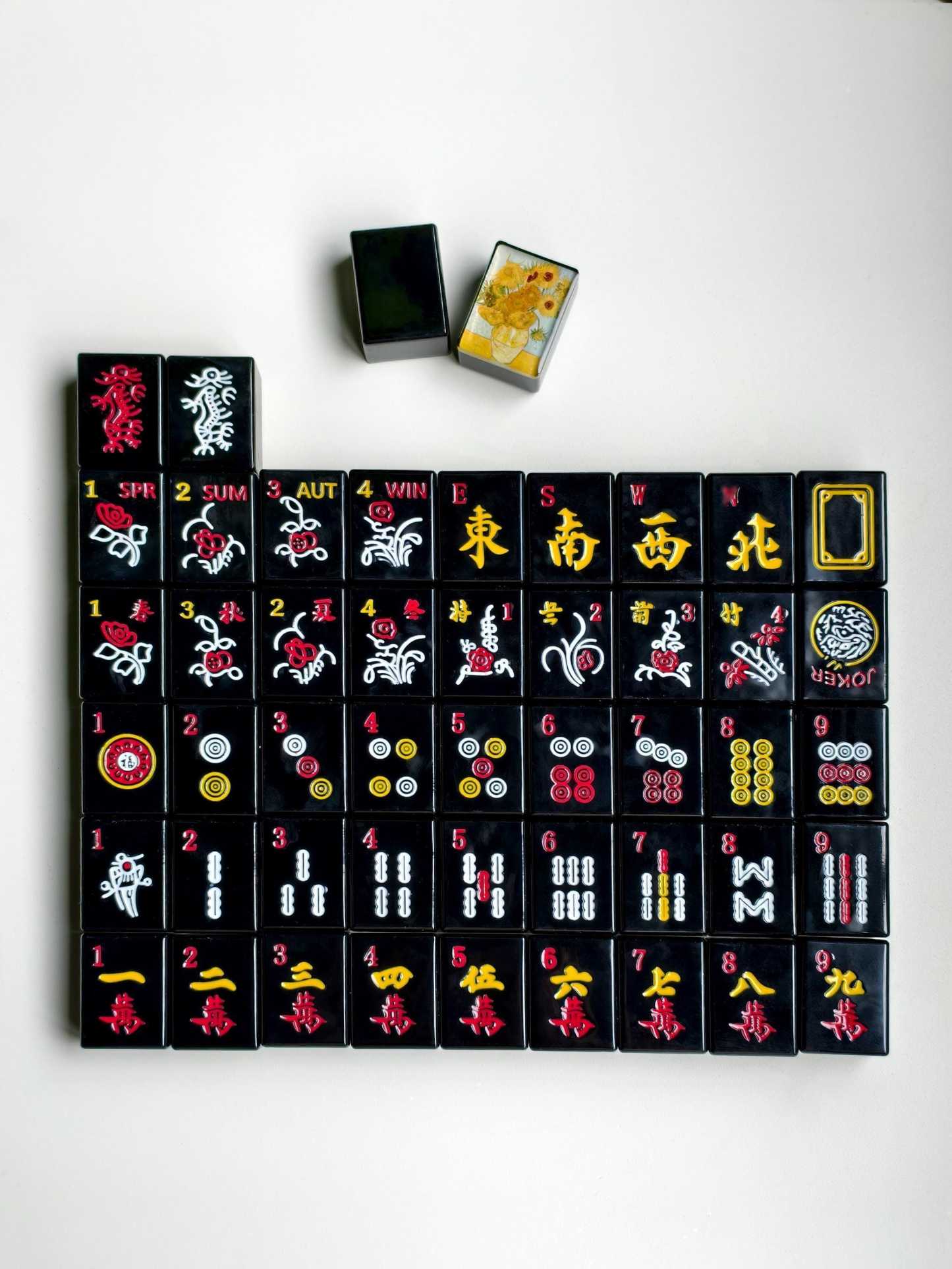 Custom Sunflowers Handcrafted Resin Mahjong Tiles