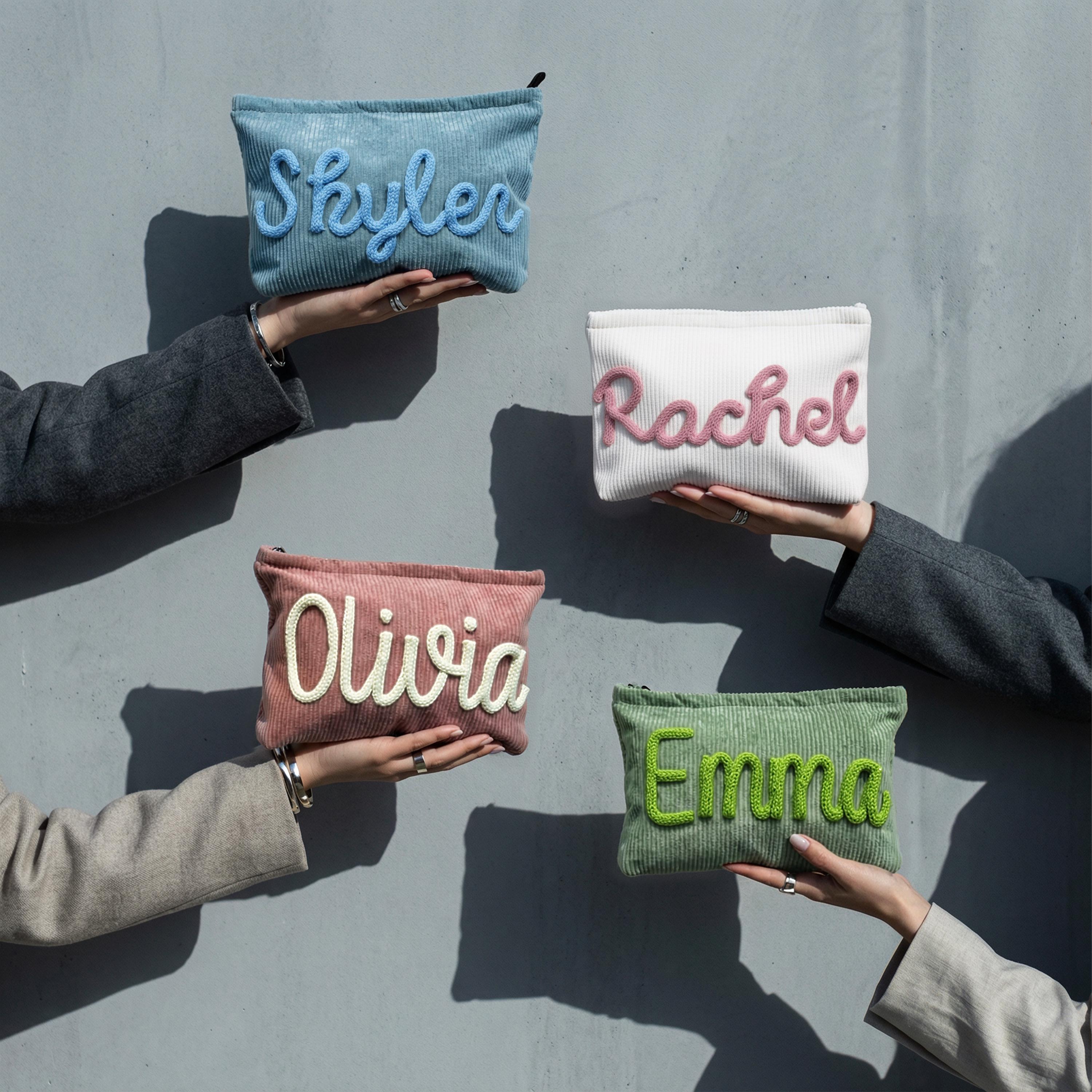 Personalized Bridesmaid Gift👝Custom Chenille Letter Makeup Bag