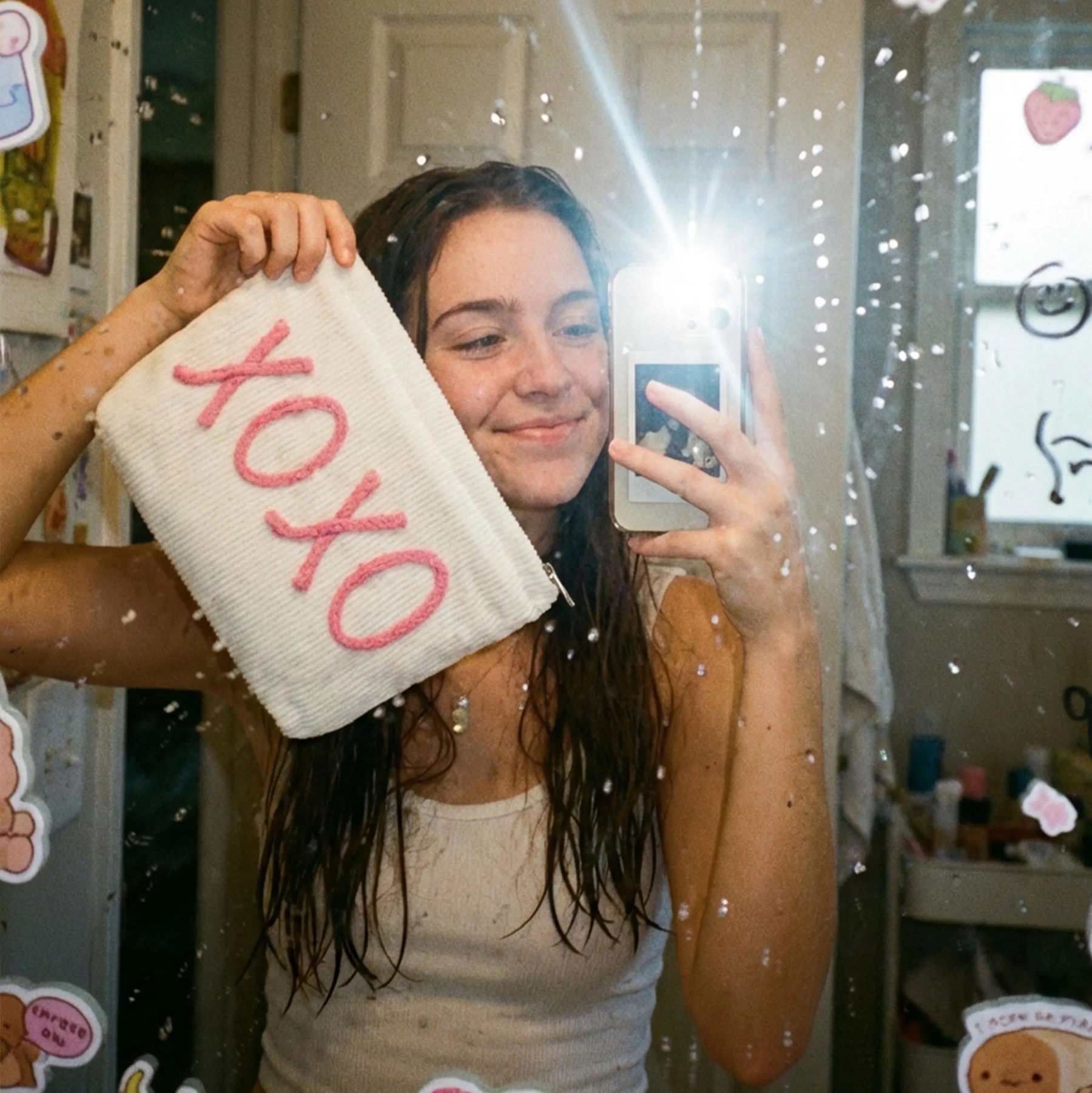 Personalized Bridesmaid Gift👝Custom Chenille Letter Makeup Bag