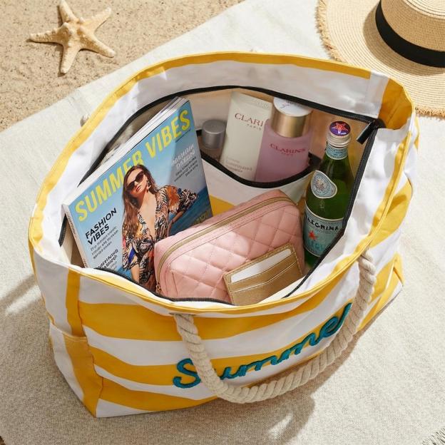 Personalized Beach Tote Bag with Zipper