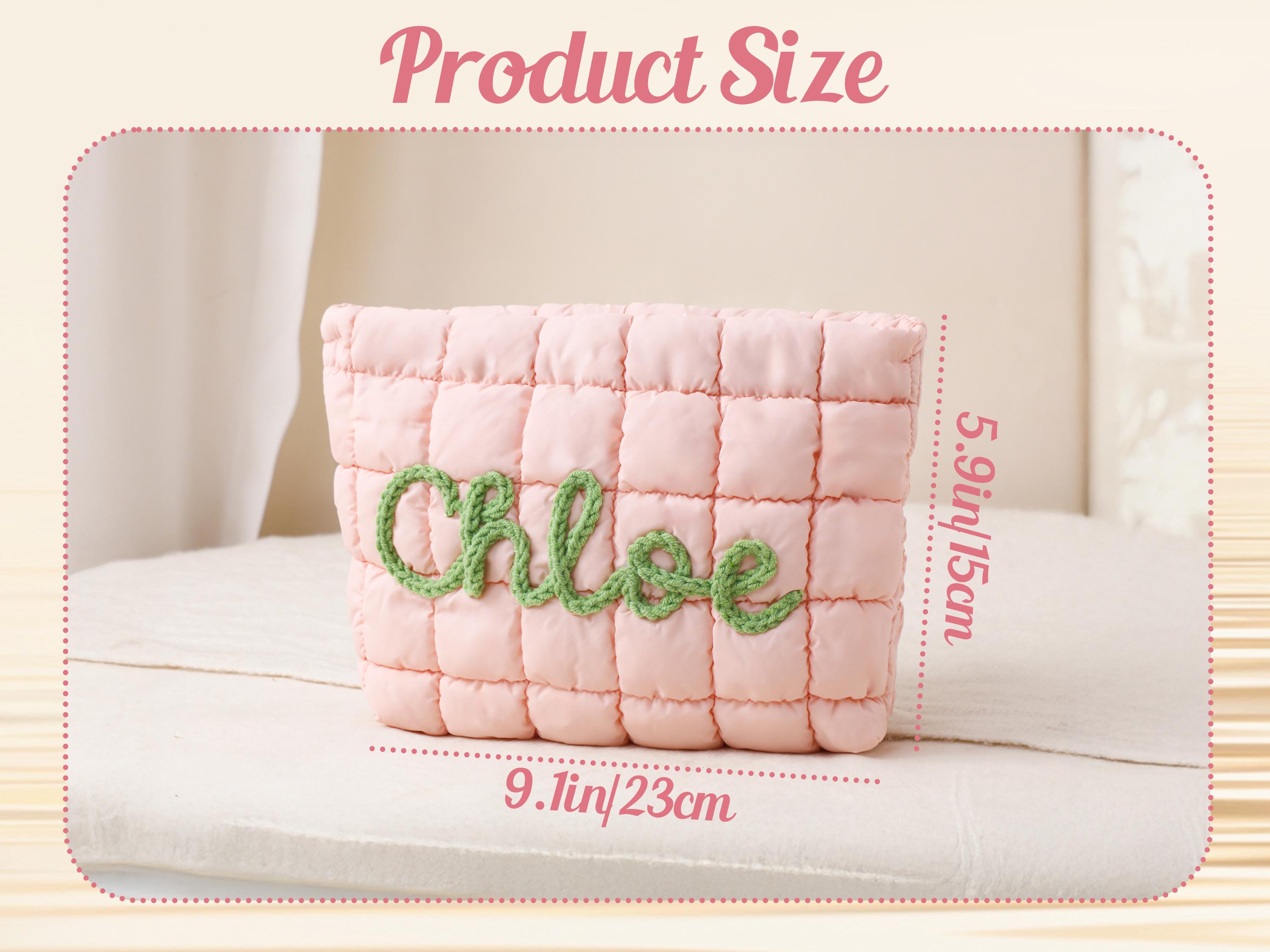 Personalized Quilted Nylon Makeup Bag