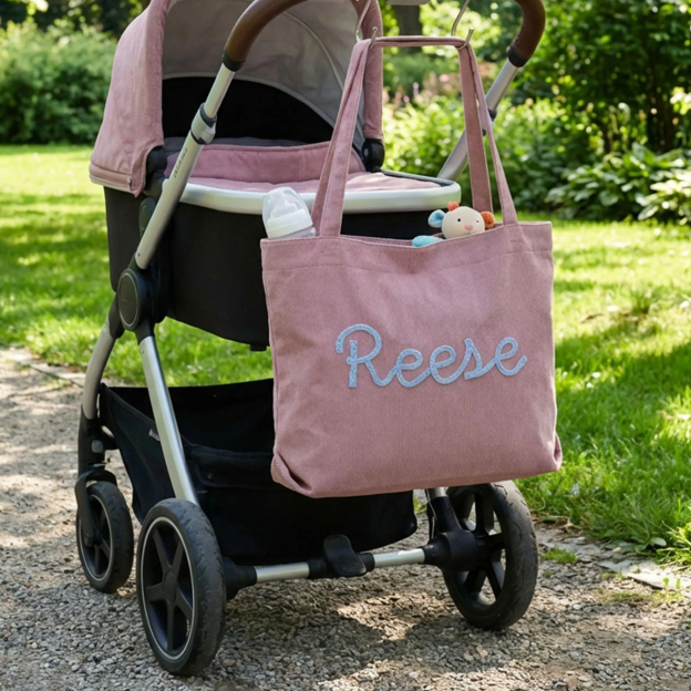 Custom Corduroy Tote Bag with Zipper