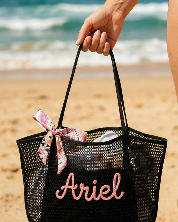 Custom Beach Bag Personalized Mesh Tote Bag