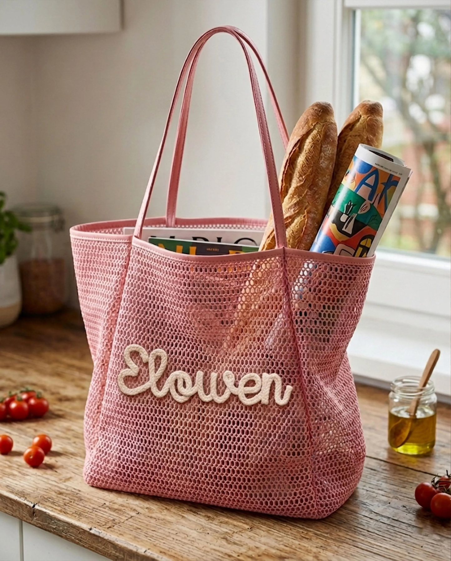 Custom Beach Bag Personalized Mesh Tote Bag