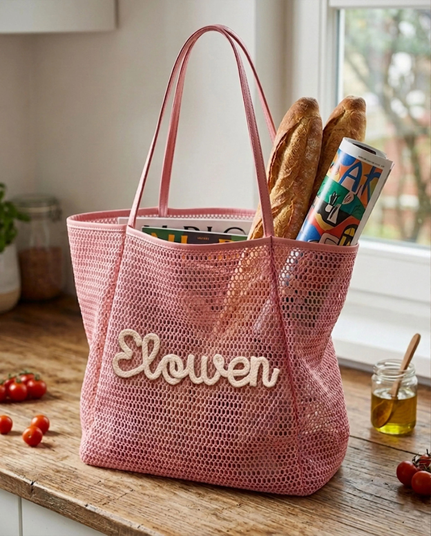 Custom Beach Bag Personalized Mesh Tote Bag