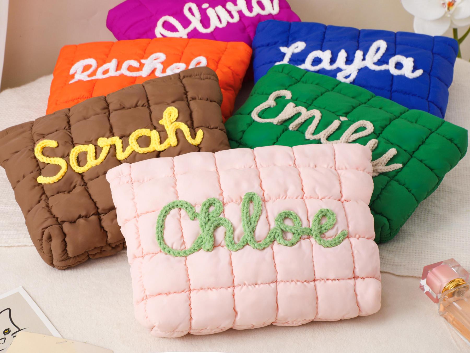 Personalized Quilted Nylon Makeup Bag