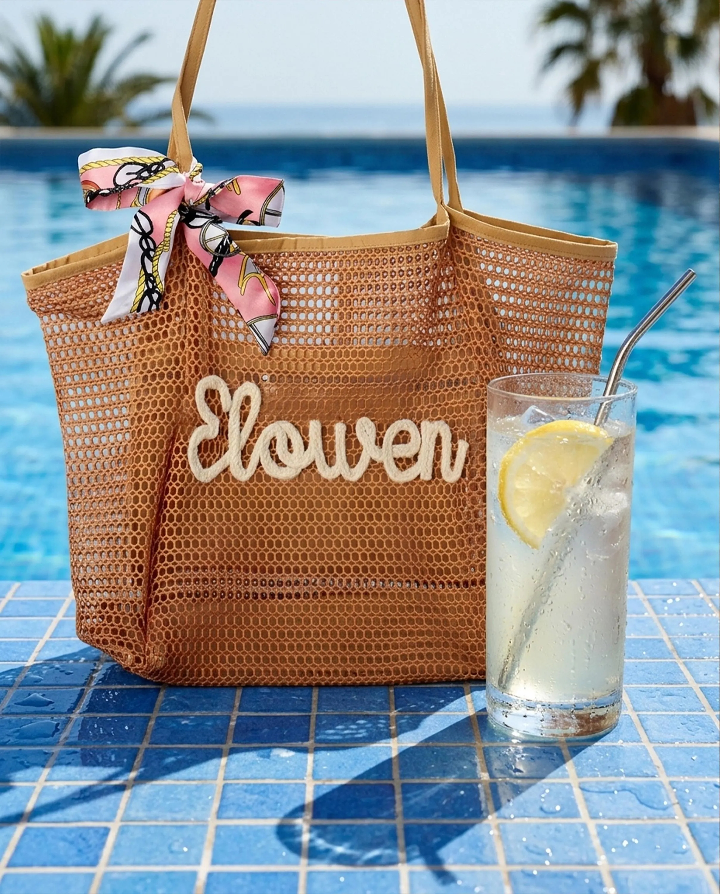 Custom Beach Bag Personalized Mesh Tote Bag