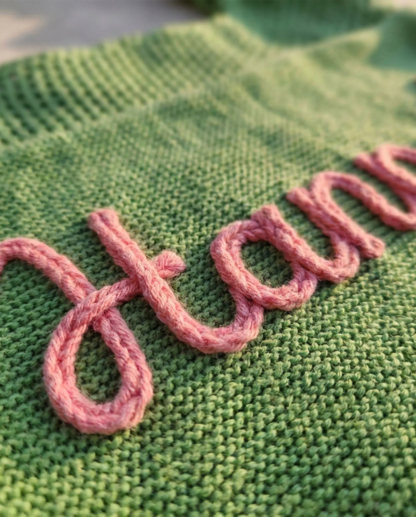 Custom Embroidered Knit Beach Tote Bag