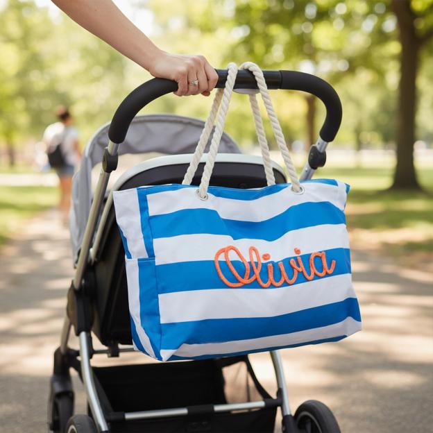 Personalized Beach Tote Bag with Zipper